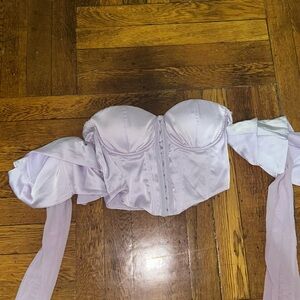 Lilac Off-Shoulder Crop Top